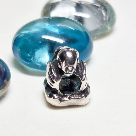 Authentic Trollbeads Retired Duck Duckling Sterling Silver Bead Charm - Picture 4 of 5